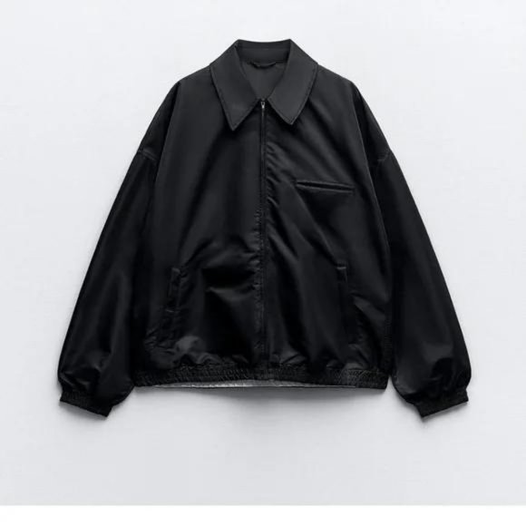 ZARA CONTRAST NYLON JACKET - Picture 1 of 2
